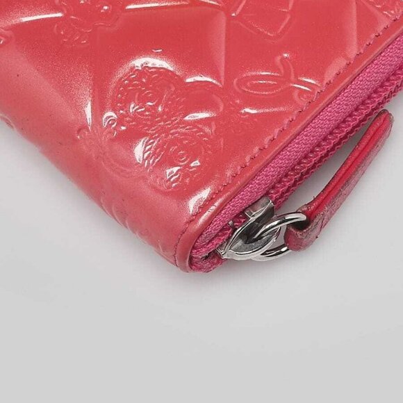 Chanel Pink Patent Leather Embossed Lucky Symbols Long Zippy Wallet - Picture 3 of 11